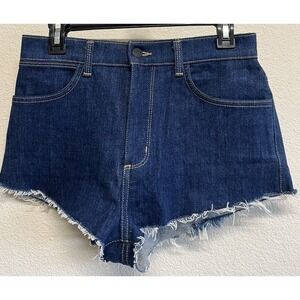 SIWY Cher High Waist Denim Shorts Size 27 Nameless Dark Indigo Wash